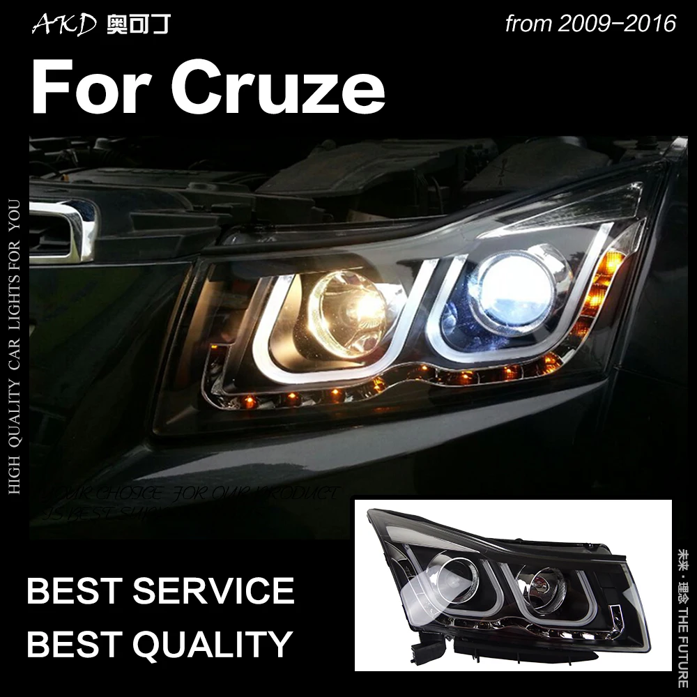 AKD автостайлинг фары для Chevrolet Cruze 2009 2016 светодиодный ные DRL Hid Биксеноновые