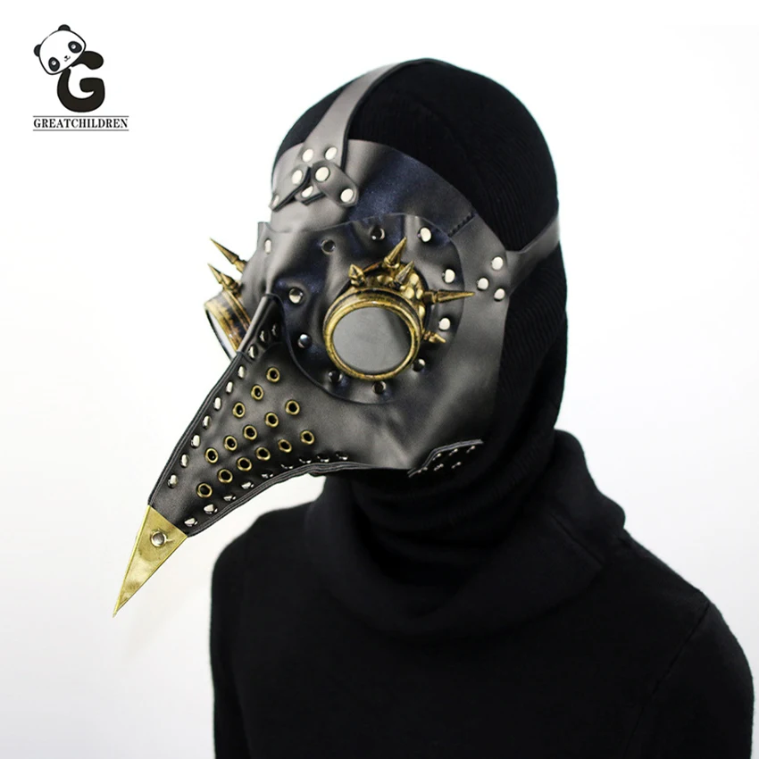 Черная маска Чумного доктора смерти для мужчин с паровыми пробивками роскошный