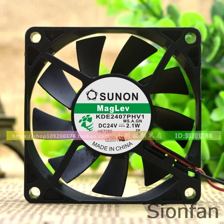 Оригинальный встроенный охлаждающий вентилятор SUNON 7 см 24 В 2 4 Вт KDE2407PHV1-A 3 провода