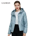 GASMAN 2021 Весенняя хлопковая однотонная короткая куртка-пуховик для женщин парка на молнии Женская Осенняя одежда с капюшоном Женское пальто 21159