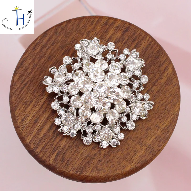 

THJ Fashion Quality Women Graceful Sparkly Large Shiny Flower Rhinestone Crystal