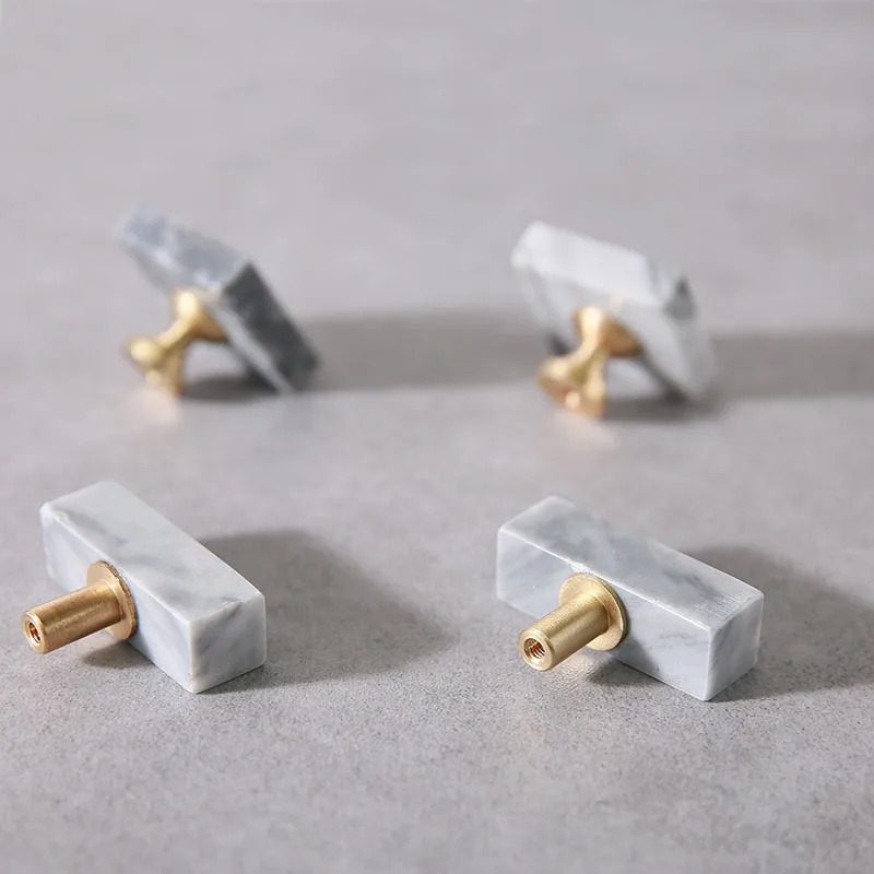 Мраморная ручка шкафа кухонные ручки из латуни и камня минимализм простой