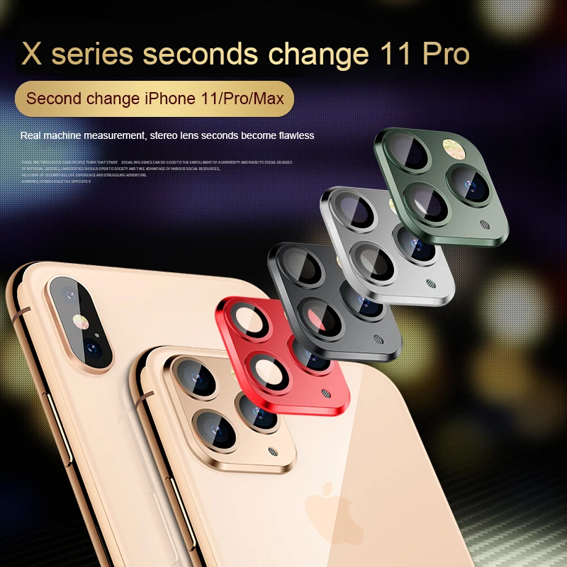 Сменный Чехол для iPhone 11 Pro Max, роскошное металлическое защитное кольцо для объектива камеры для iPhone X XS MAX, Защитная пленка для камеры