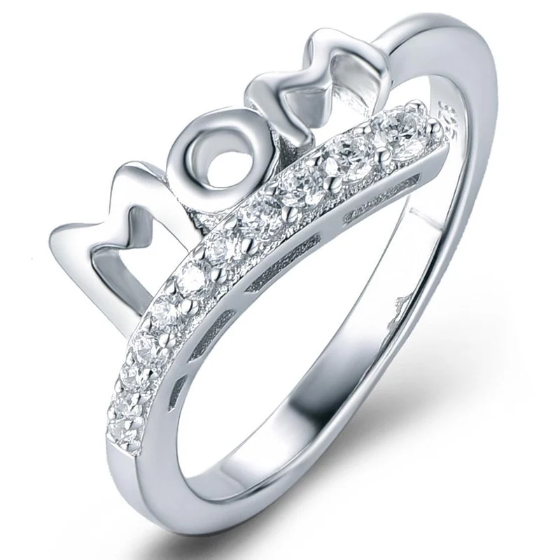 Кольцо женское с кристаллами и надписью мама | Украшения аксессуары