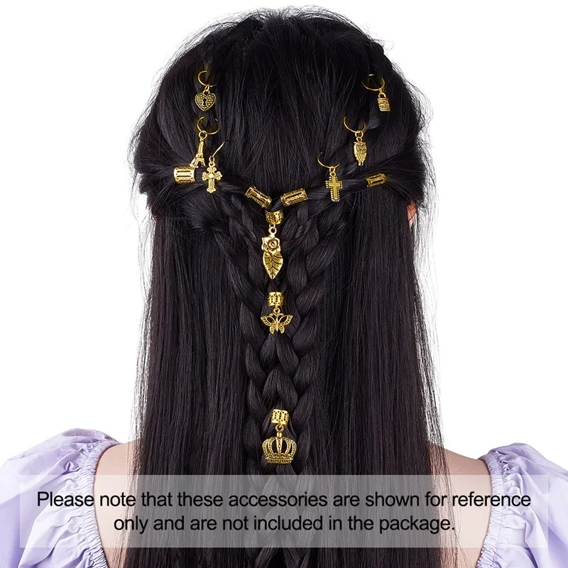 

1 Set DIY Hair Accessories Kits Plated Iron Hair Coil Cuffs Hair Braid Rings Pendants Iron Open Jump Rings Jewelry Accessories