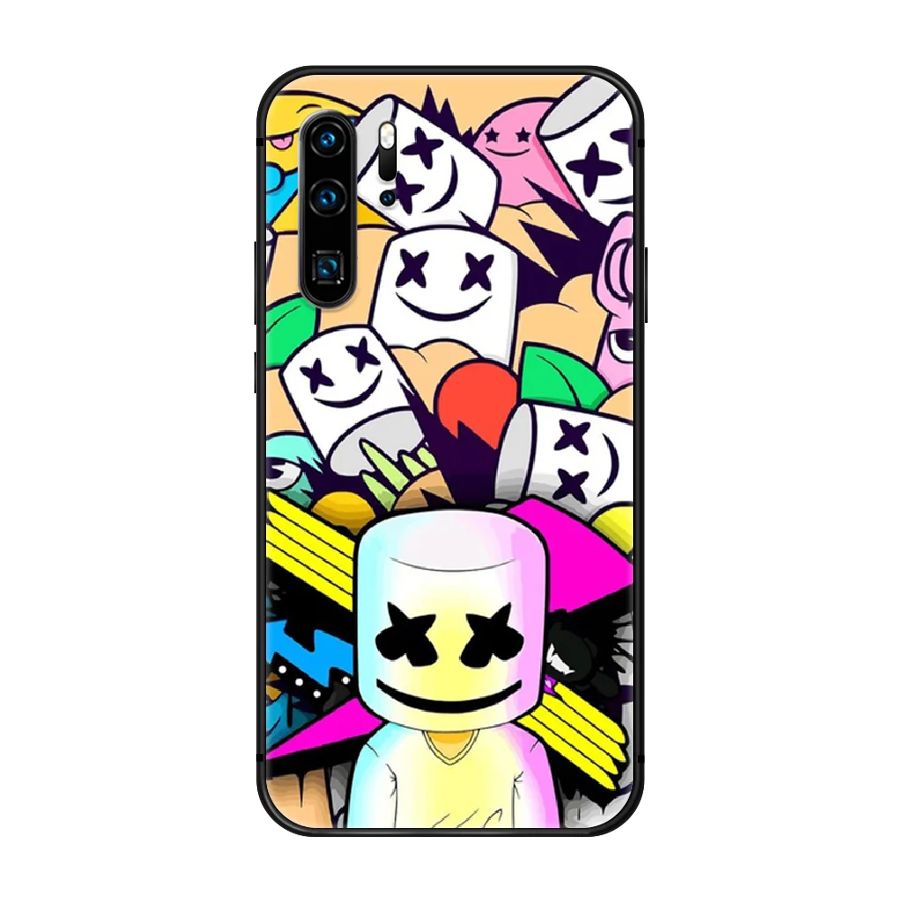 

DJ Marshmello Phone Case Cover Hull For Huawei P8 P9 P10 P20 P30 P40 Lite Pro Plus smart Z 2019 black cover luxury coque
