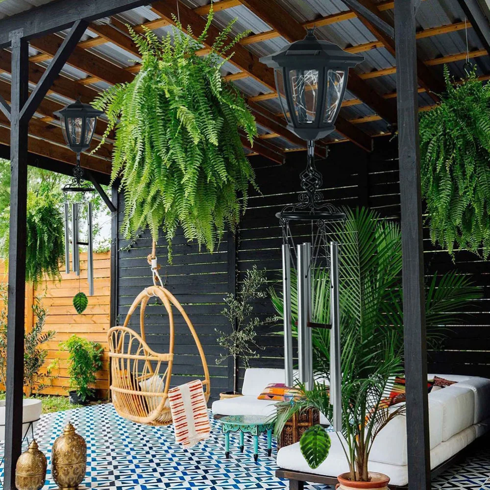 

1PC Outdoor Solar Tube Wind Chime Lamp Solar Aluminum Tube Wind Chime Pendant
