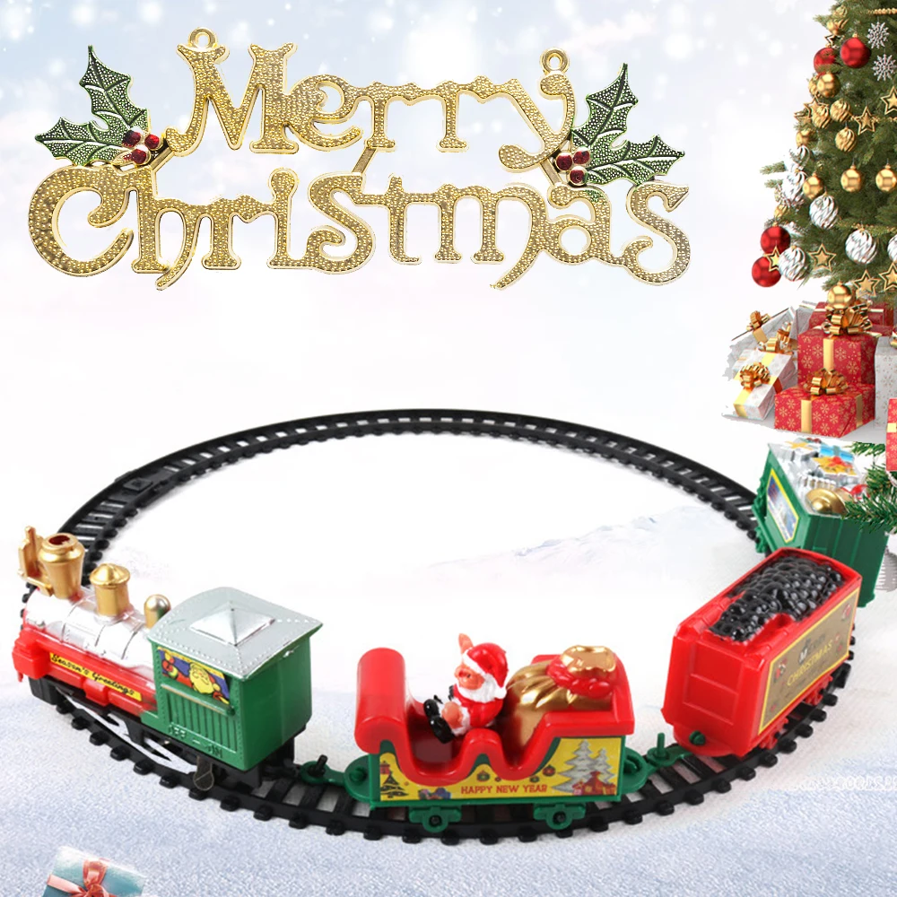 

Christmas Electric Train Toy Kids Gift Railway Trains Toy Christmas Paty Decor Train Set Model Childrens Railway Set Present