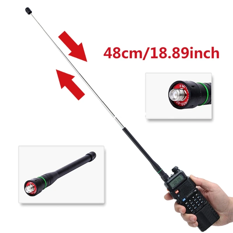 

Коммуникационная антенна ABS стержень Выдвижная SMA Женская UHF/VHF кнут Антенна совместима с реальной реальностью