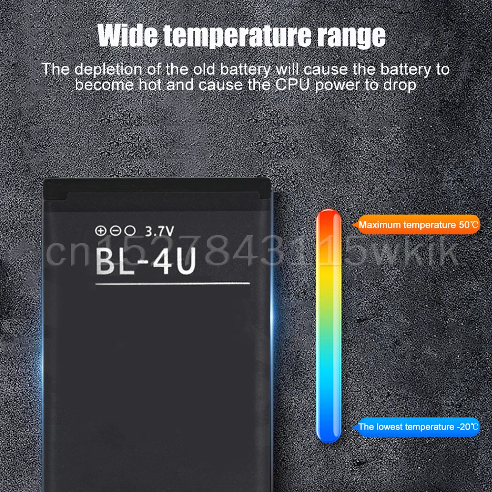 Аккумулятор для телефона BL-4U BL4U BL 4U Nokia 8800 206 515 5250 XpressMusic Arte E75 5330 C5-03 E66 Asha 5730 300 |