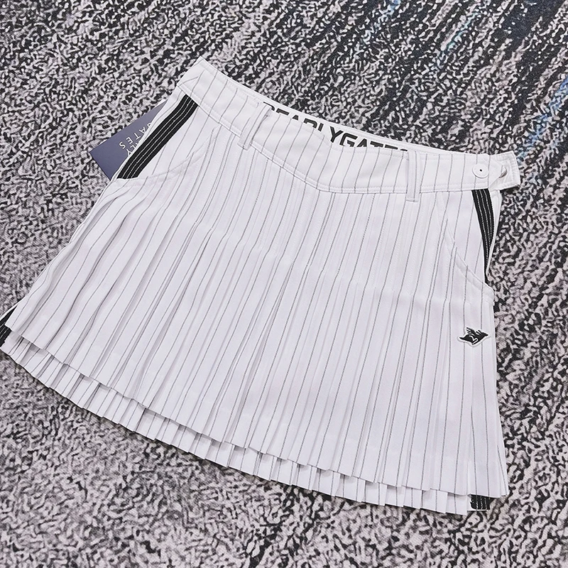 

Women's Golf Short Skirts Fashion Academic Style Autumn 2021 New Suit Stripe Fabric Skorts For Ladies