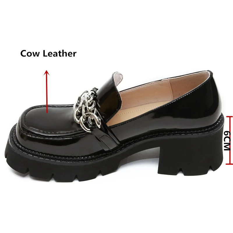 

MStacchi 2021 Brand Design Metal Decoration Shoes For Women Platform Really Leather Chunky Heels Pumps Mujer Outdoor Casual Shoe