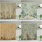 Китайская занавеска для душа с рисунком пейзажа, s, птица, ветка сливы, занавеска из водонепроницаемой полиэстерной ткани, декор для ванной комнаты с крючками