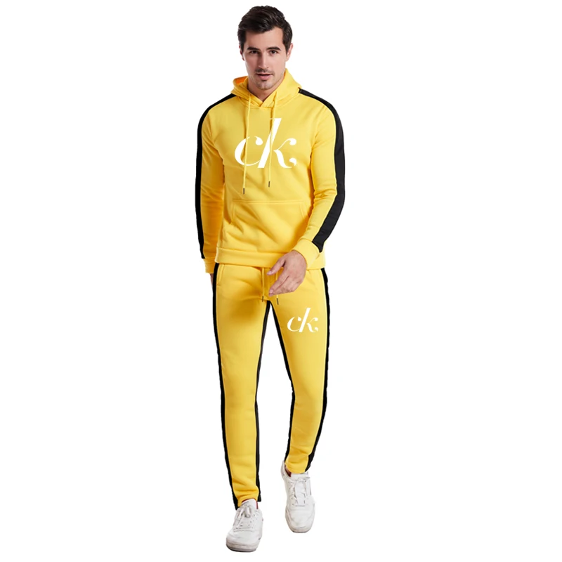 

Winter Bestseller Men's Sweatshirt Patchwork Striped Hoodie Casual Fashion Print Hoodie Suit