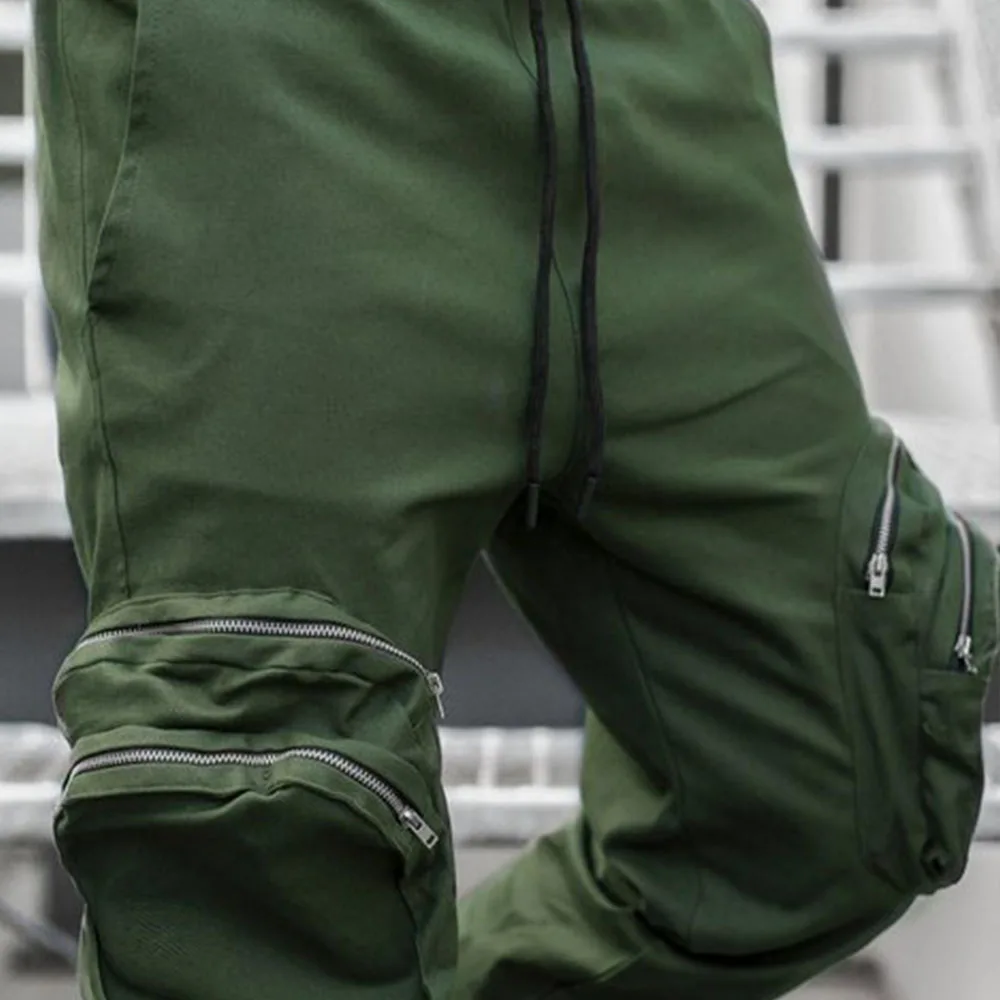 

Spring and autumn new men's cotton trousers, leisure sports, exercise, comfortable and fashionable loose work clothes, multi-poc