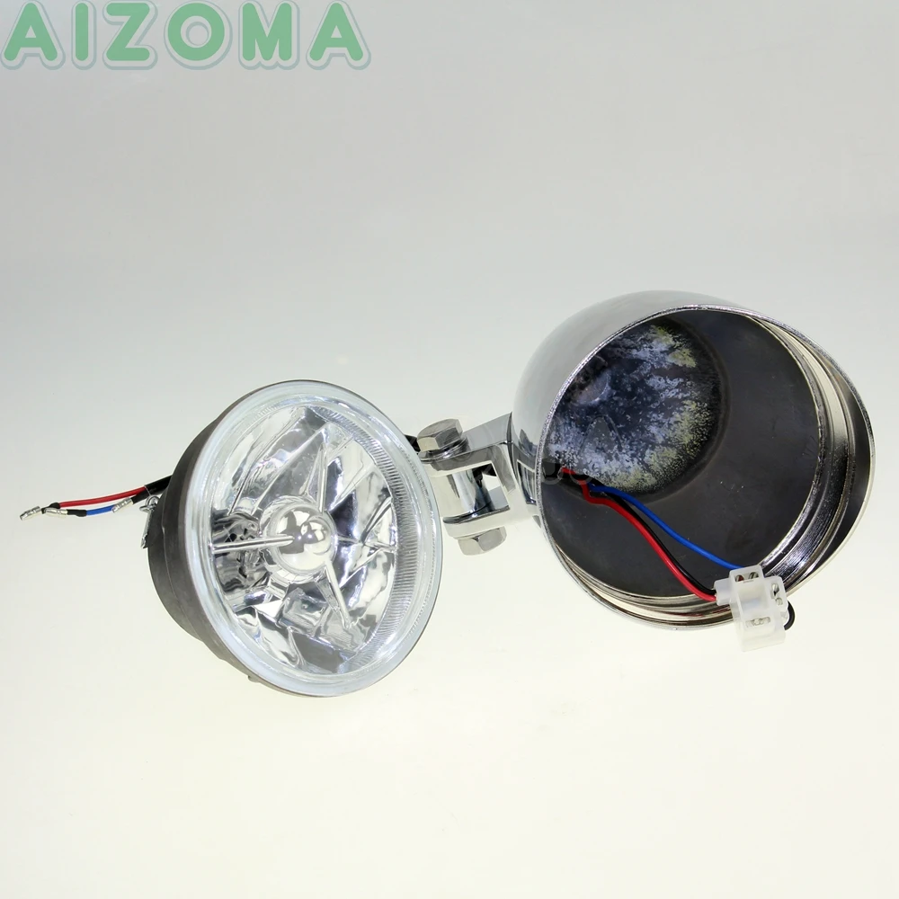 Хромированный H4 12V 55/60w козырек для мотоцикла, ковшовая фара для Harley Sportster 883 48 1200, сверхнизкий, настраиваемый, крепление на три бар, налобный фонарь