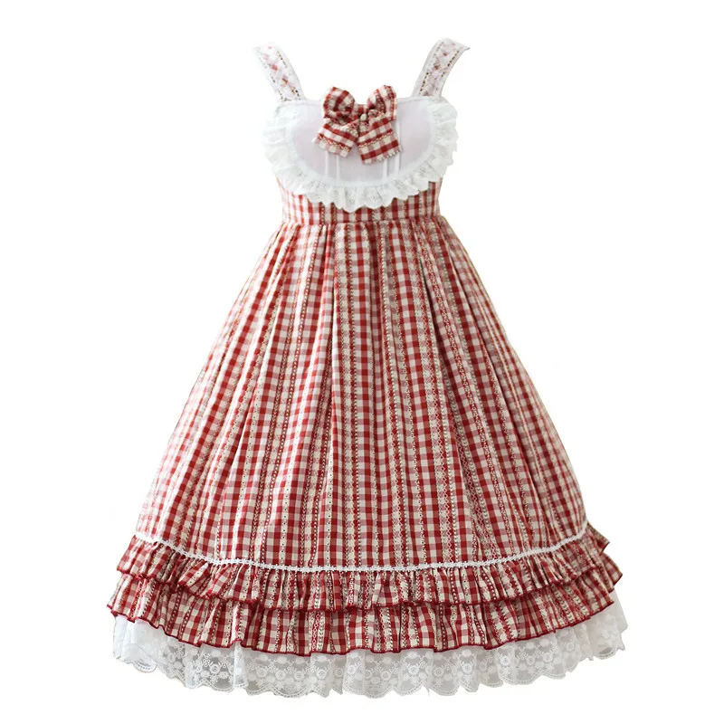 

Summer lolita dress vintage lace bowknot kawaii dress high waist lattice victorian dress gothic lolita jsk vestido lolita loli