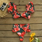 Купальник женский с принтом пуш-ап, пикантный комплект бикини с завышенной талией, Бразильский купальный костюм, пляжная одежда, 2021