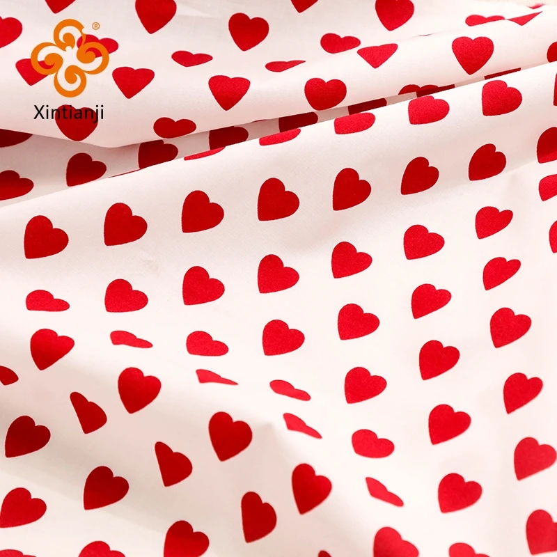 

Sweetheart Cute Valentine's Day Fabric High Quality Printed Poplin Fabric DIY Material TJ1617