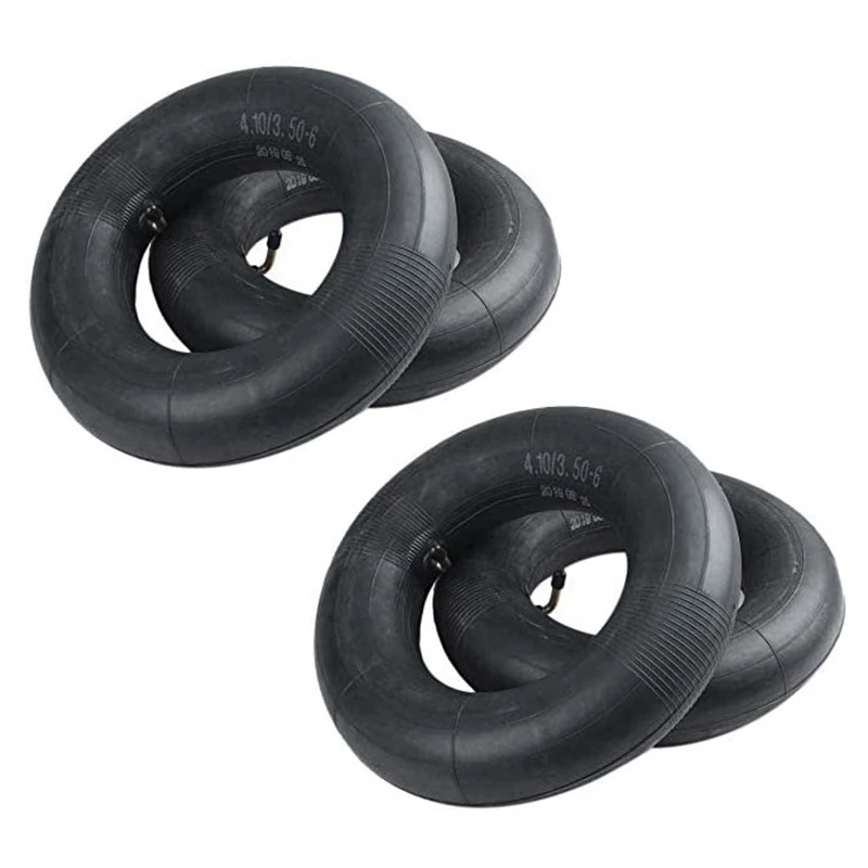 

ELOS-4Pcs 4.10/3.50-6 Replacement Inner Tube For Wheelbarrows Snow Blowers,Wagons,Carts,Lawn Mowers,Tractors, With Bent Valve