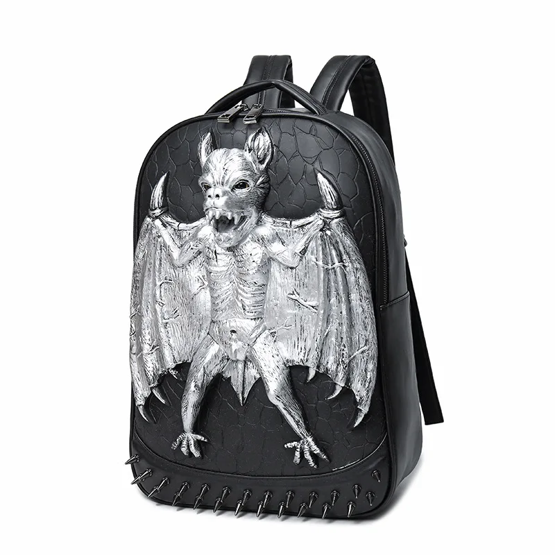 3D bat backpack men's hot pu backpack water repellent computer bag