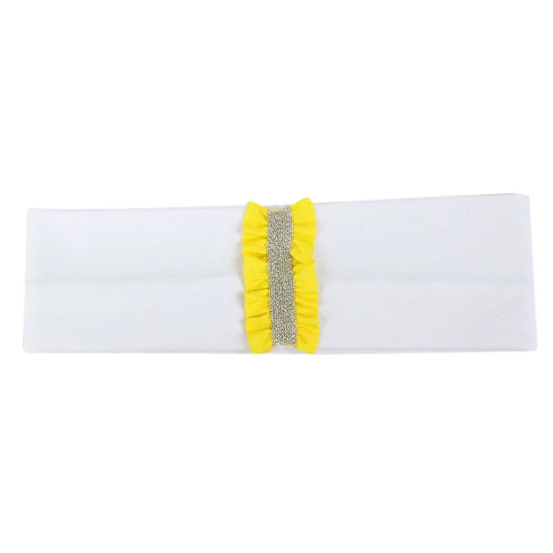 yellow white Geebro/Детские Серебристые полосатые эластичные хлопковые повязки для волос, милые детские одноцветные тюрбаны для девочек и мальчиков, аксессуары для волос - Цвет: yellow white