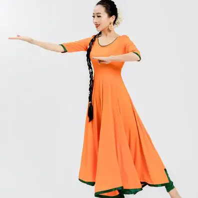 E Женский индийский костюм сари в этническом стиле Kurtas Leng Ha обтягивающее платье для танцев - Цвет: E