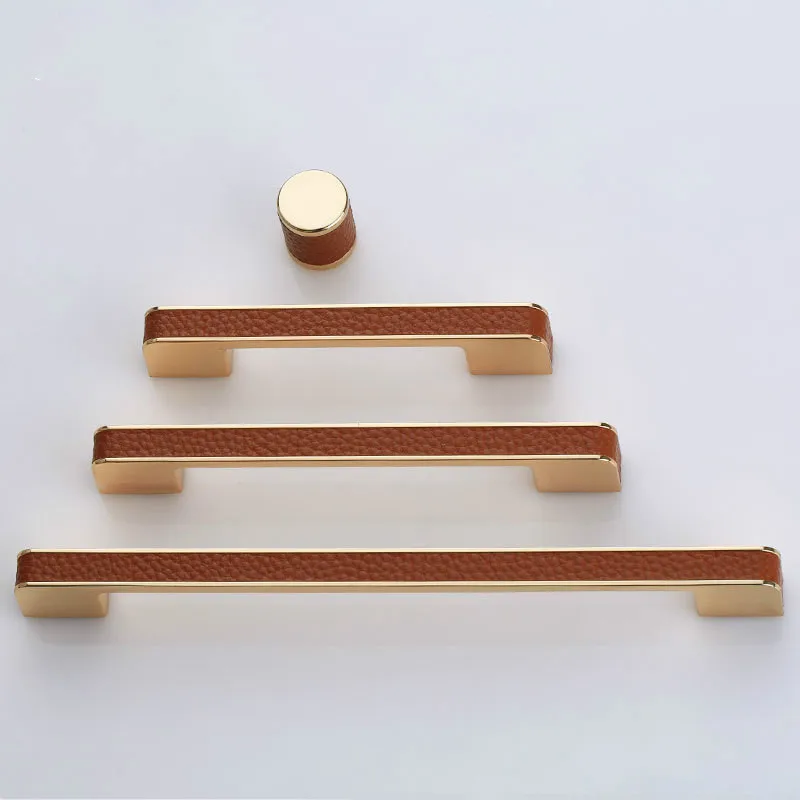 JD простая кожаная ручка с выдвижным ящиком европейская роскошная золотая для