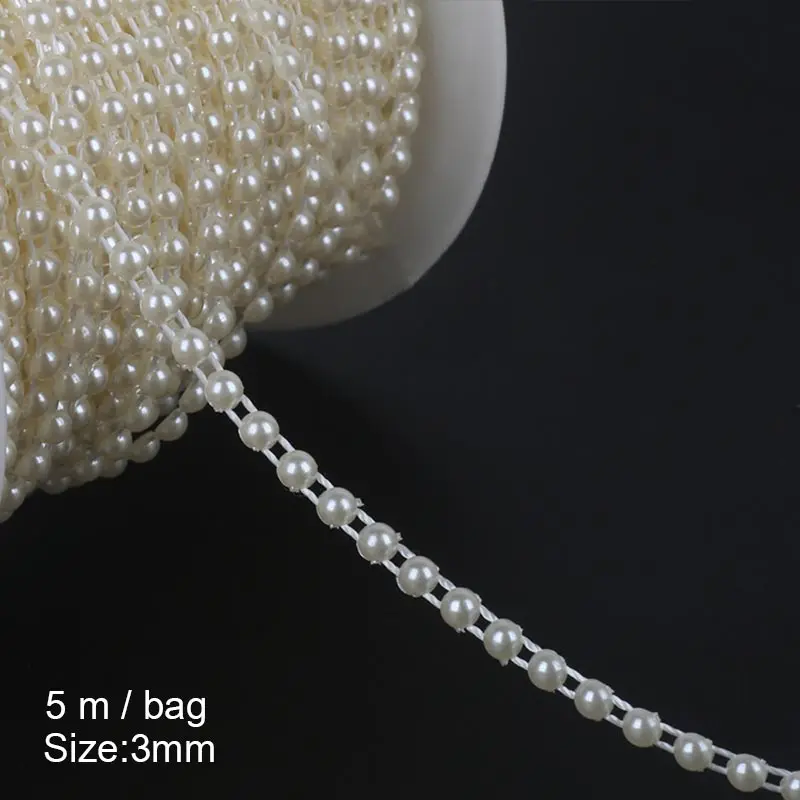 Мода 2-10 м/уп. многоразмерная цепочка из бисера DIY вечерние украшения ювелирных изделий Свадебные ABS ремесла аксессуары имитация жемчуга - Цвет: 17