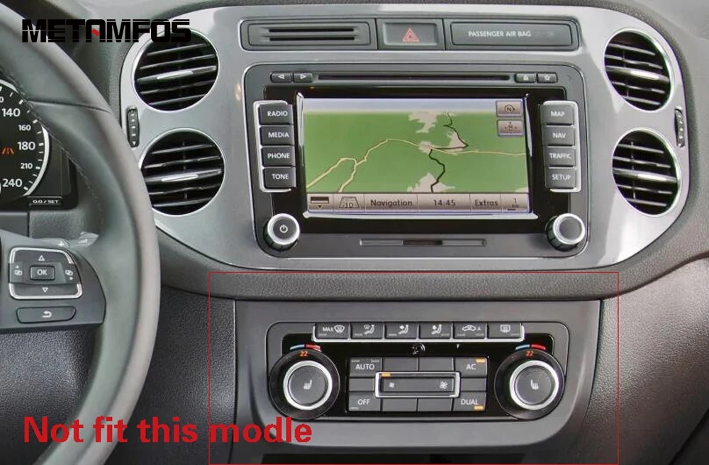 Матовая крышка переключателя кондиционера для Volkswagen Tiguan 2012 2014 2015 с центральным