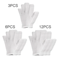 reusable white cotton gloves thin elastic soft gloves for dry hand moisturizing cosmetic eczema hand spa coin jewelry inspection