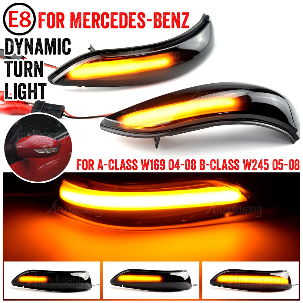 

2 * Светодиодный динамический боковой зеркальный индикатор последовасветильник света для Mercedes Benz A B класса W169 A160 W245 2004- 2008 Prefacelift