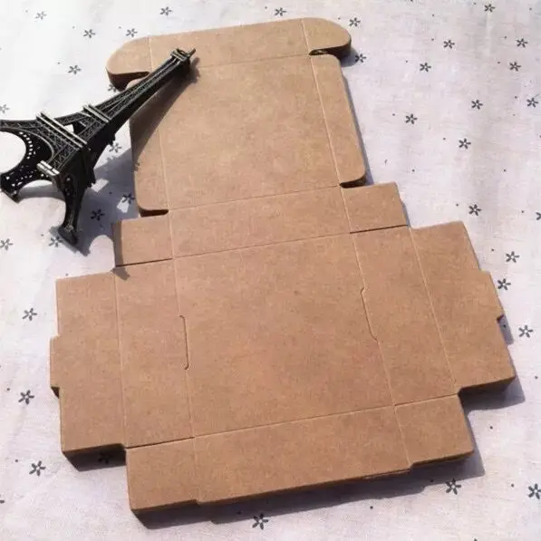 100 шт дешевая крафт подарочная упаковка картонная бумажная коробка маленькая