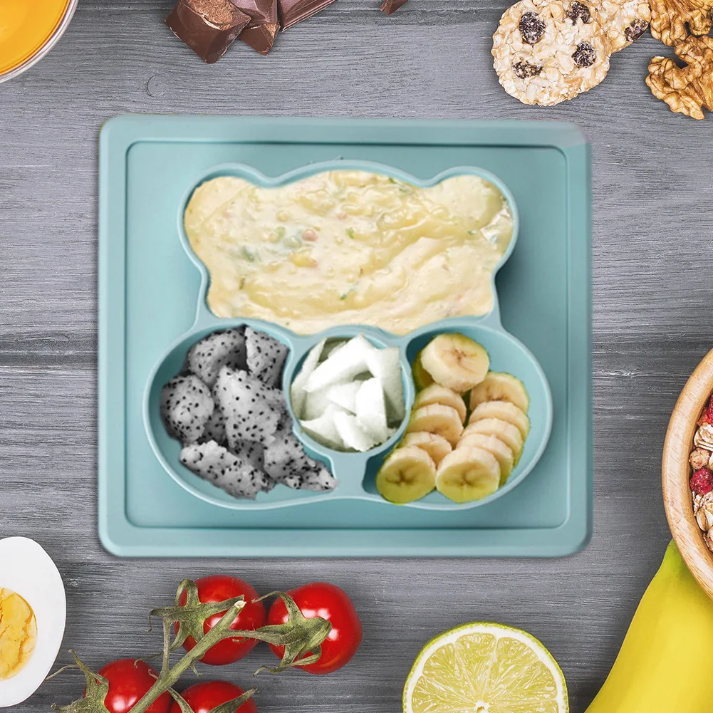 

Anti-Hot Training Dinnerware Set Slip Resistant Learning Feeding Tableware Bear Shaped Infant Feeding Food Tableware Kids