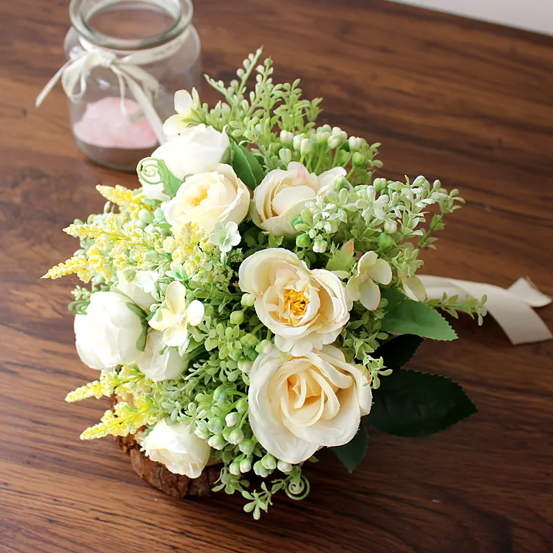 

Wedding Bridal Bouquet Wedding flowers cream roses Home Wedding Flowers Wedding accessories buque de noiva