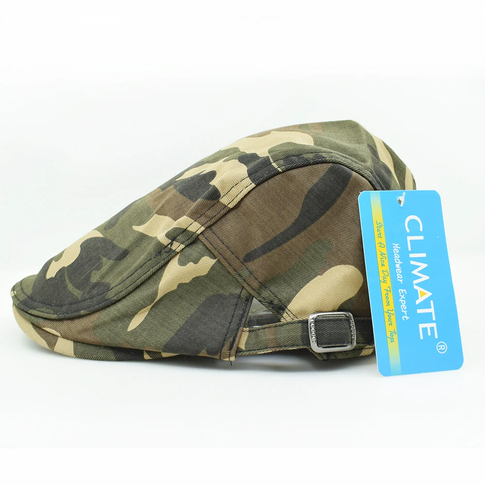 CLIMATE Camouflag Beret Cap Hat Military Army Cotton Flat Ivy Adult Women Men Unisex Adjustable Caps | Аксессуары для одежды