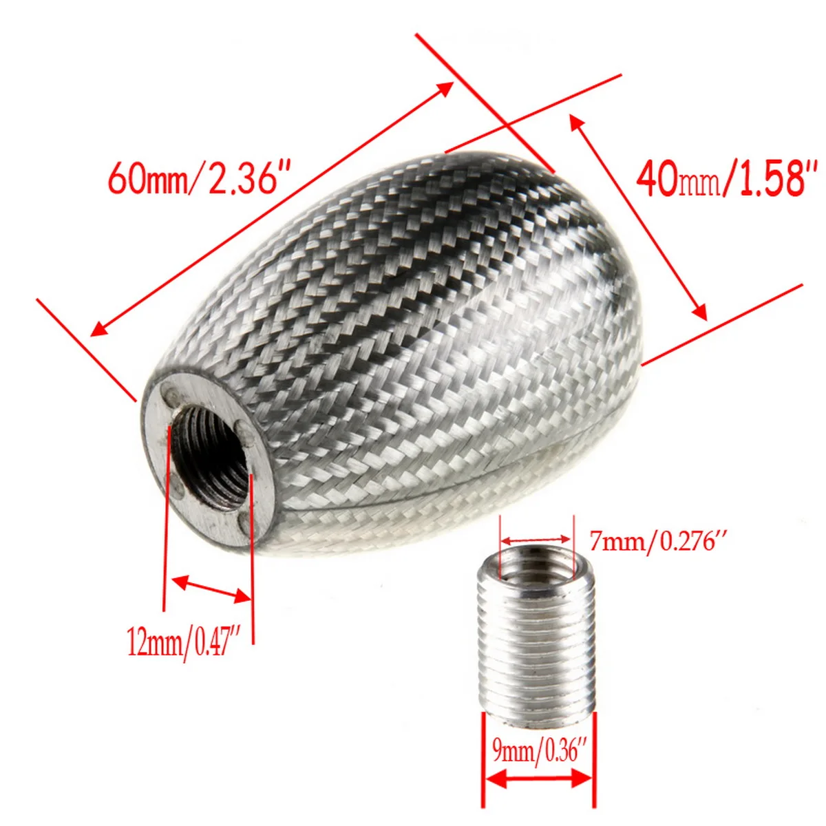 Ручка переключения передач из углеродного волокна Черная/серебристая|Ручка