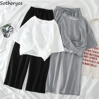 pajama sets women pleated designer fashion short tops lounge womens summer comfortable loose chic leisure ins ulzzang two pieces