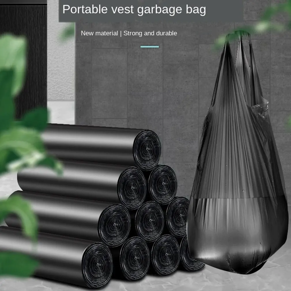 

20pcs Household Black Rubbish Bag For Bathroom Garbage Bag Kitchen Points Off Trash Can Bin Rubbish Disposable Plastic Bags