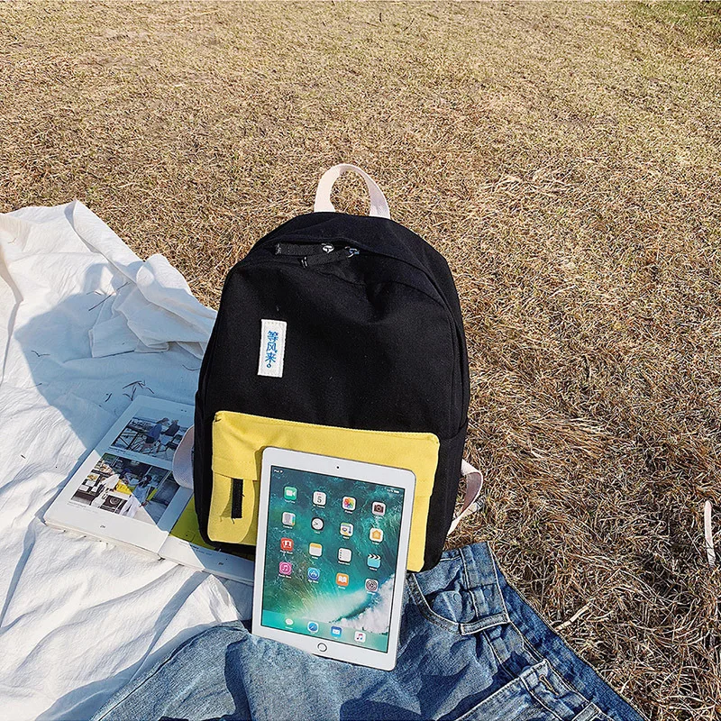 

Korean Ladies Cute Backpack Panelled Satchel Bookbag Large Capacity Laptop Backpack Casual Backpacks Travel