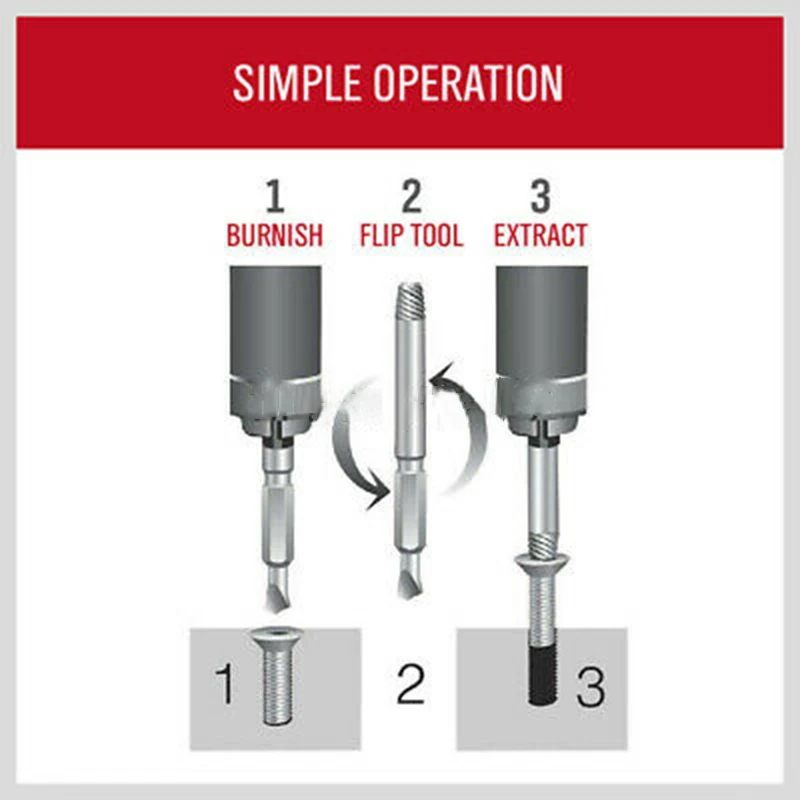 

Damaged Screw Extractor Speed Out Drill Bits Broken Bolt Remover Tool 6PCS