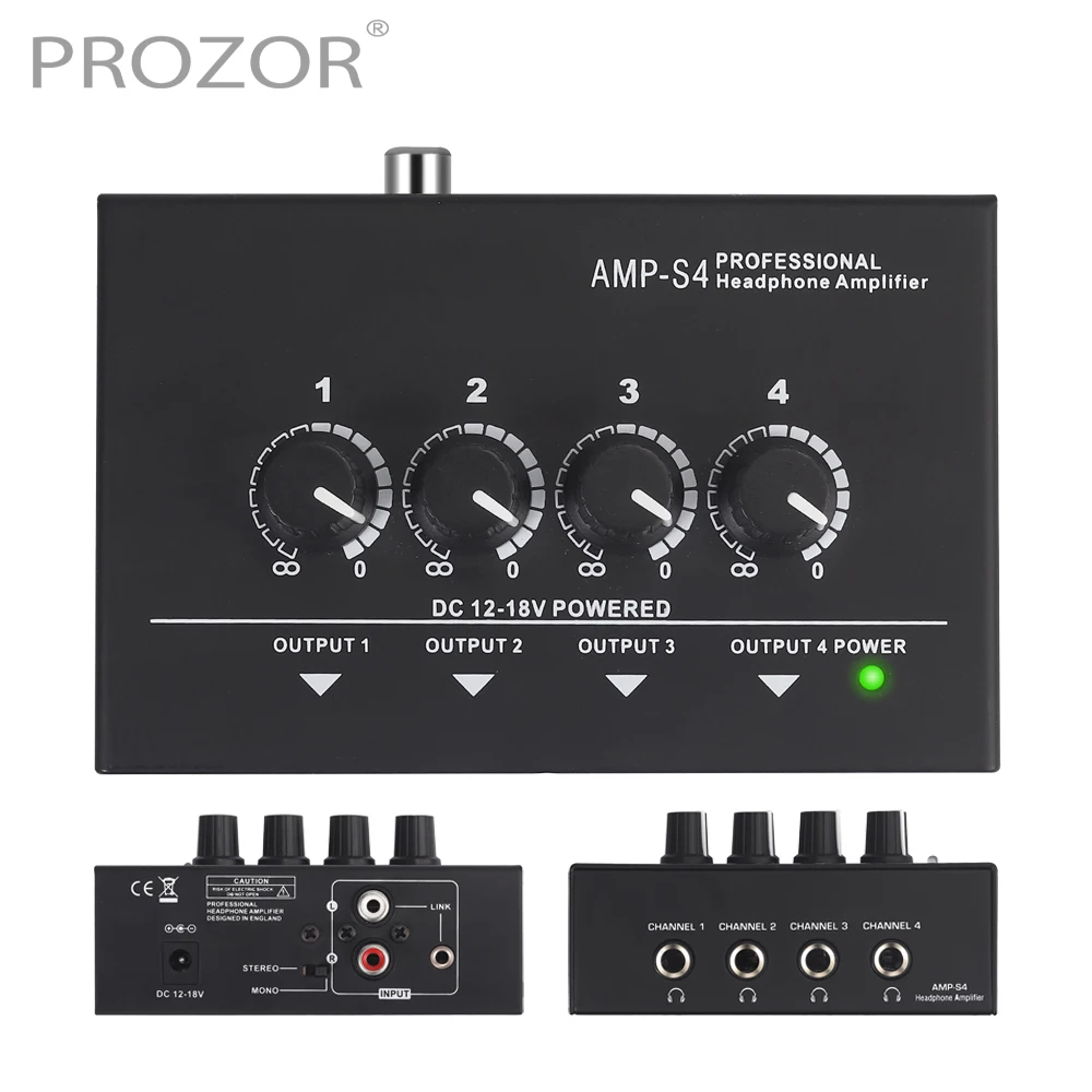 

Ultra-Compact 4 Channel Headphone Amplifier Stereo Audio Amp Splitter Balanced TRS Earphones Output Jack and TRS Audio Input