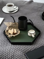 stainless steel leather desktop display storage tray household earrings pendant ring small items jewelry tray