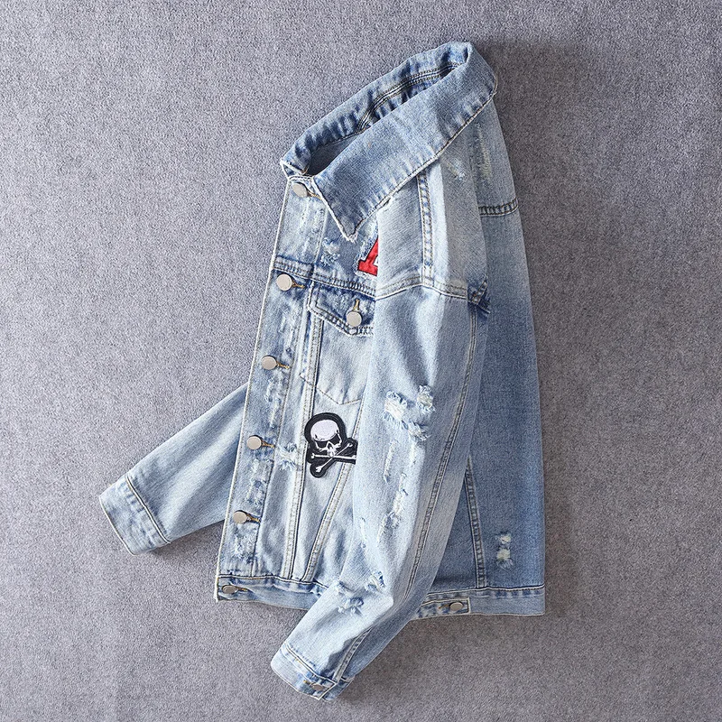 Осенняя мужская джинсовая куртка в стиле ретро персонализированная