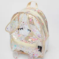 Новинка, летний прозрачный рюкзак в форме кролика с блестками для покупок, милая детская дамская сумка через плечо