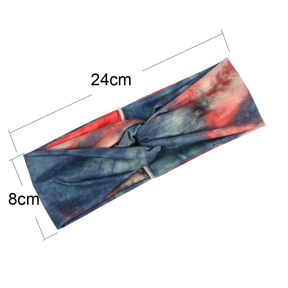 В богемном стиле Атлас тай-дай лента для волос женщин хлопок крест-накрест узел