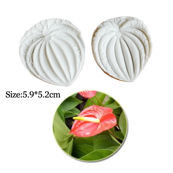 Anthurium цветок Veiners силиконовые формы для украшения торта Формы мастики