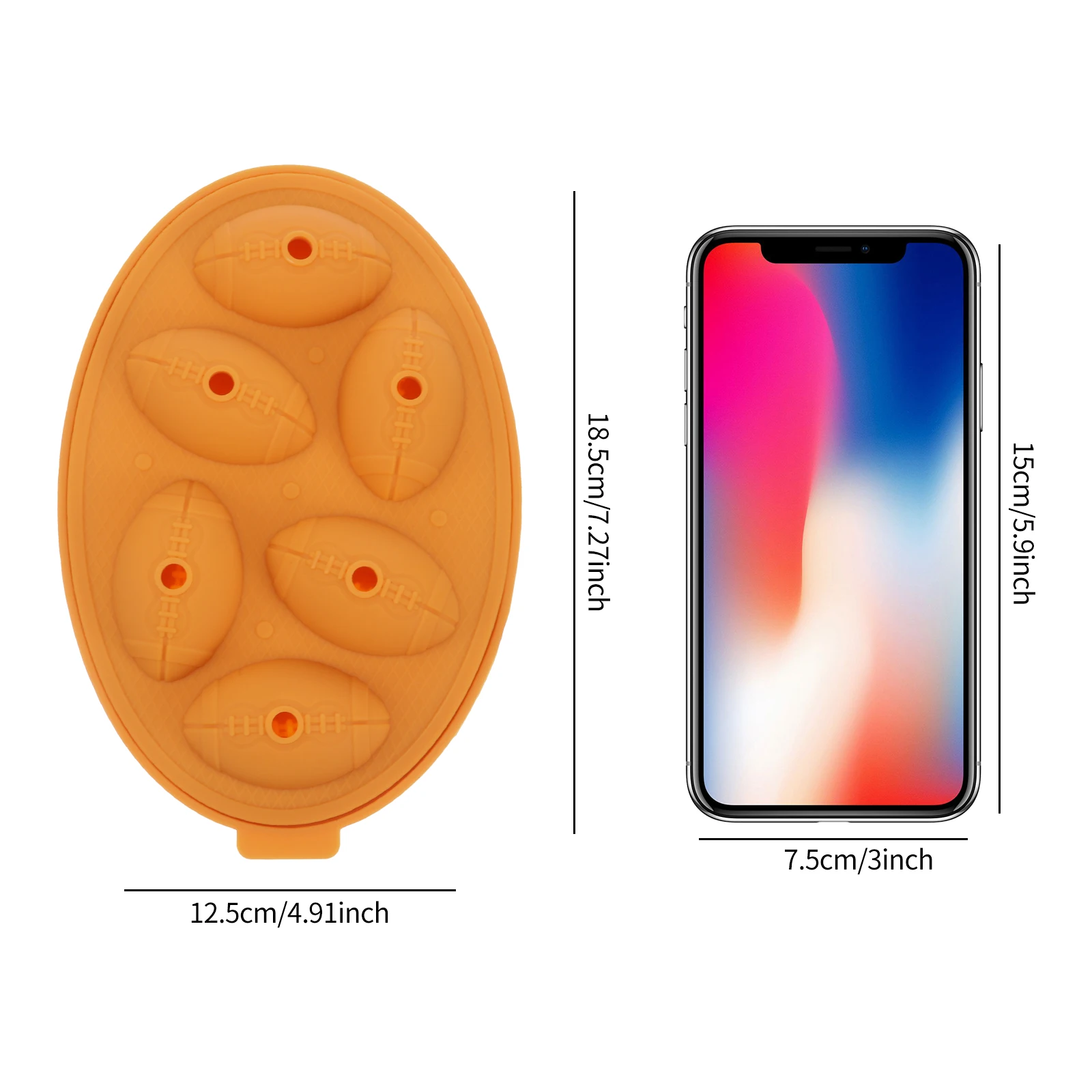 

6-cell silicone football ice tray, pumpkin ice tray, ice cube mold, football ice machine, home bar, summer outdoor party