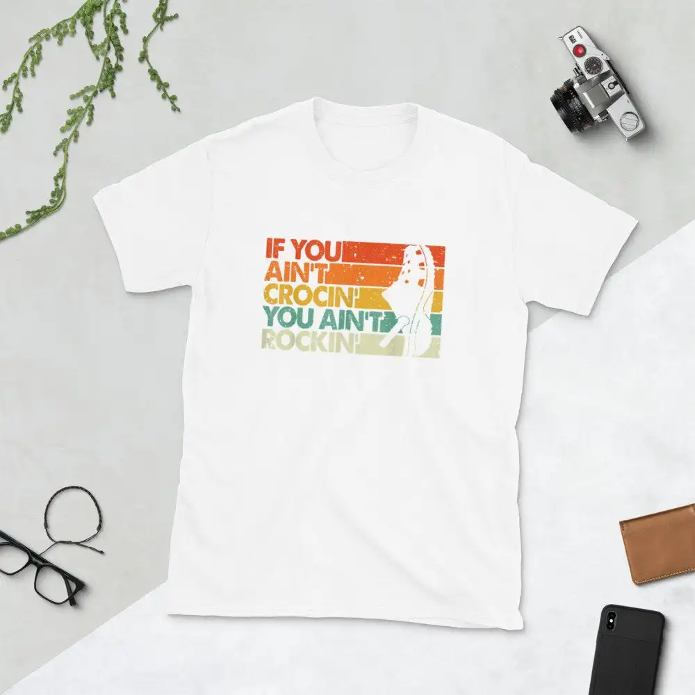 Новое поступление футболка &quotIf You is not Crocin' Rockin&quot Забавные футболки с графикой