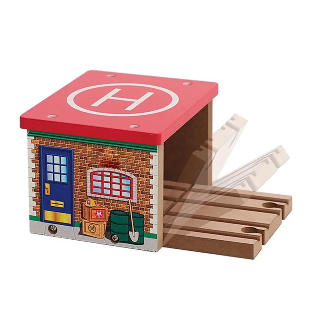

High Quality Wooden Parking Apron Scene Kid Toys Track Toy Accessories Wood Train Pieces Children Early Educational Toys Gift